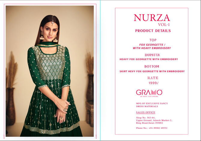 Nurza 1 Heavy Fancy Festive Wear georgette Designer Salwar Suit Collection